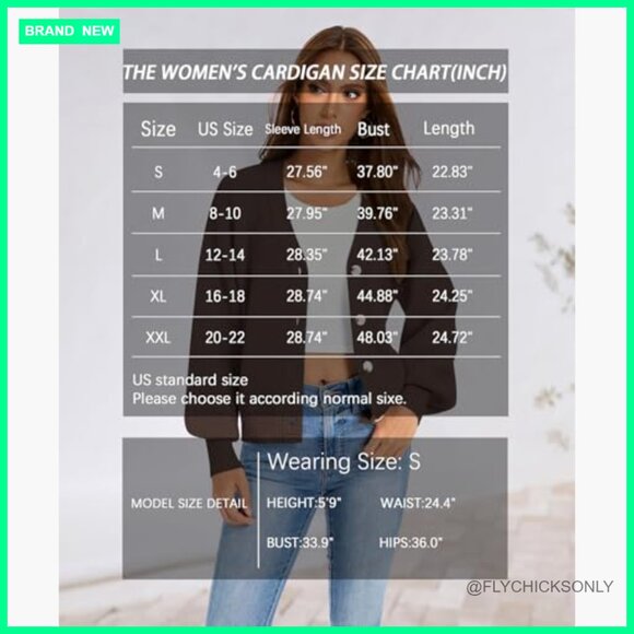 Chunky Knit Cardigan Sweater Open Front Button Down Loose Fit - Picture 6 of 7